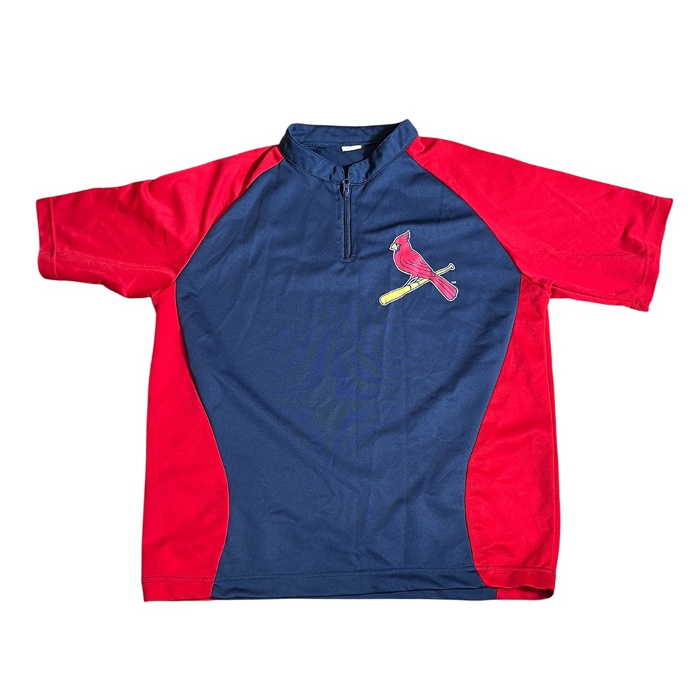 St Louis Cardinals Vintage MLB Baseball Pullover Quarter Zip Jacket Medium